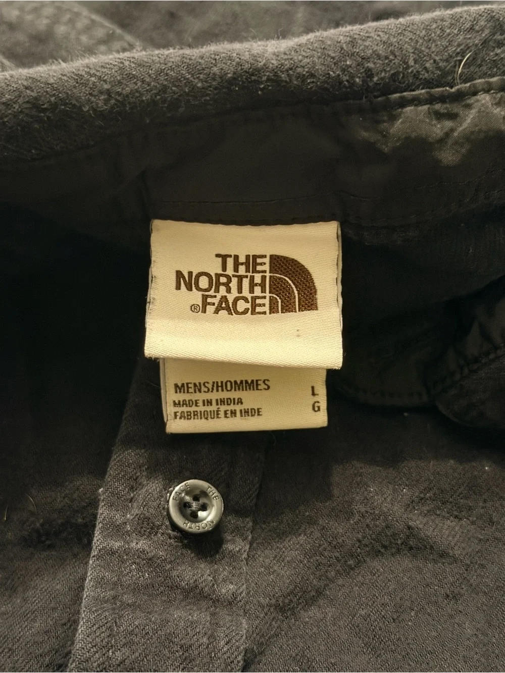 The North Face Mens Large Black Vintage Y2K Long Sleeve Button Hiking Shirt